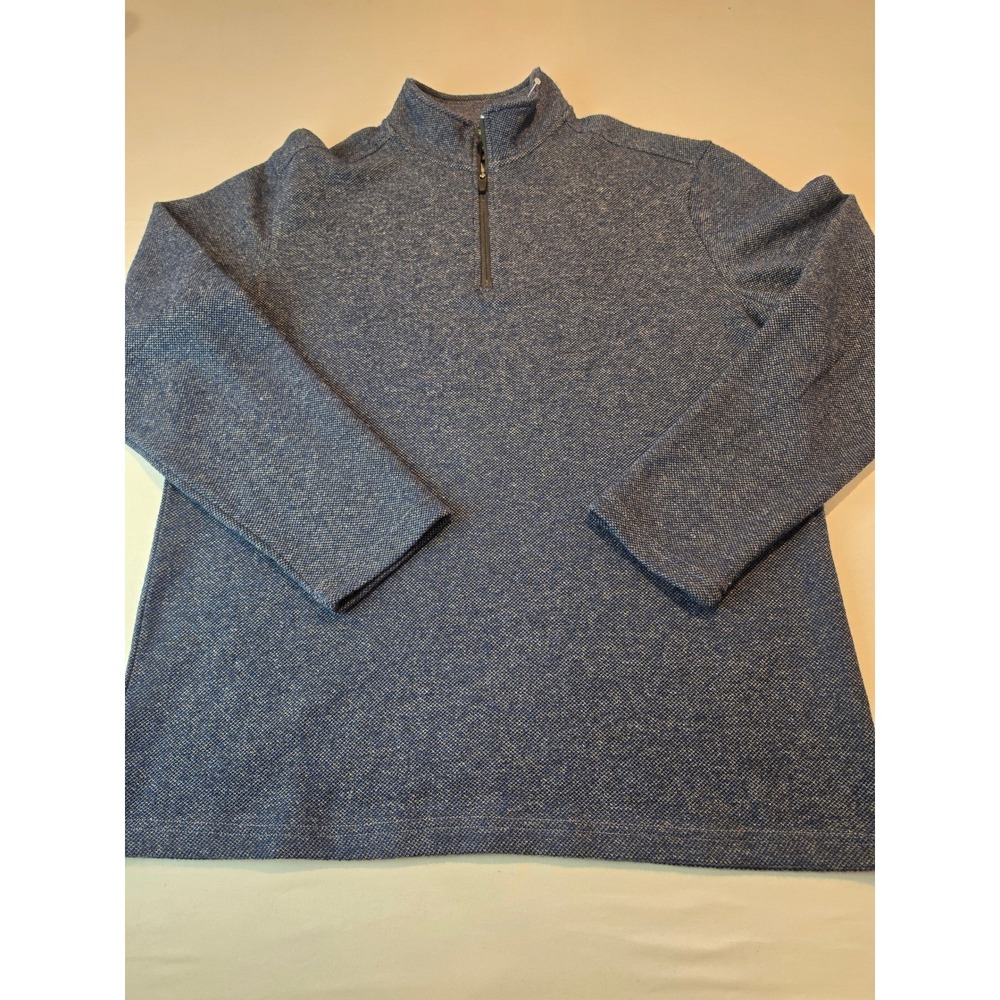 Fairlane & Sons Barry Textured 1/4 Zip Pullover Navy Blue Mens XL 227635115